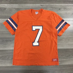 Vintage Denver Broncos Jersey Shirt Mens Medium 80s 90s Orange NFL Football Mesh - Picture 1 of 5