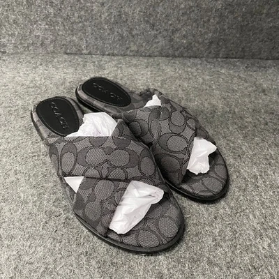 COACH Link Criss Cross Slide Women's Size US 7 B Smoke Coal/Black - Image 1 of 4