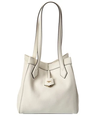 Fendi Origami Medium Leather Tote Women's White - Image 1 of 4