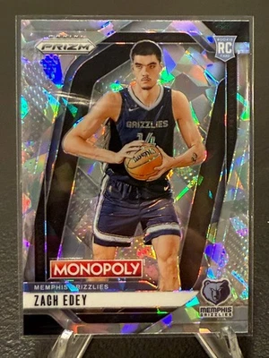 2024-25 Panini Prizm Monopoly Zach Edey novato plata hielo agrietado # 24 Foto 1 de 2