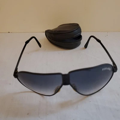 Gafas de sol plegables estilo aviación FERRARI de colección negras estuche con cremallera en muy buena condición Foto 1 de 4