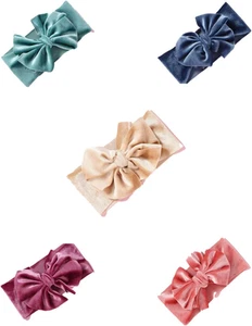 5 Pack Super Stretchy Velvet Bow Knotted Headbands Turban Headwraps Hair Acce... - Picture 1 of 12