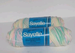 Sayelle Medium Acrylic Worsted Yarn Variegated - Color BABY PASTELS  (2) Skeins  - Picture 1 of 5