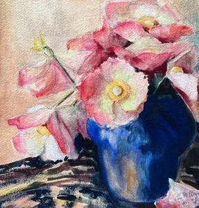 Antique Original Drawing Flowers, Floral, Still Life signed - Picture 1 of 8
