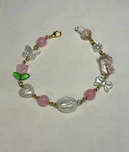 NEW Handmade Beaded Charm Bracelet | 8 Inches - Picture 1 of 3