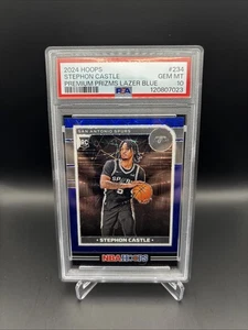 2024 Hoops - Stephon Castle #234 Prem Blue Lazer Prizm/49 (RC) PSA 10 - Imagen 1 de 2