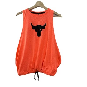 Camiseta sin mangas Under Armour de malla para mujer talla coral grande Project Rock Bull gimnasio atlético - Imagen 1 de 10