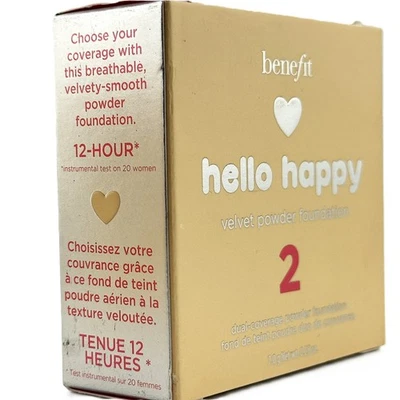 💎 Benefit Hello Happy Dual-Coverage Powder Foundation Shade 2 – 7 g / 0.25 oz - Image 1 of 4