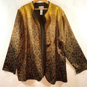 Catherines Artsy Open Front Cardigan Jacket Sz 18/20W Boho Ombre Eclectic - Picture 1 of 9