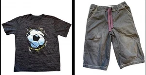 Mini Boden & Adidas Shorts & Shirt Combo Adjustable Waist Size 8 Black Soccer - Picture 1 of 7