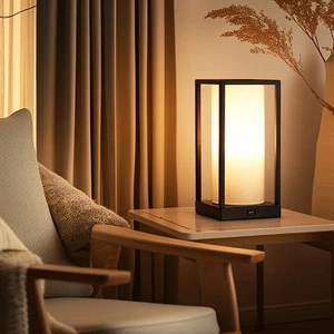 Bedside Table Lamp, Nightstand Lamps with USB Charging Port, Small Desk Lamp  - Picture 1 of 8