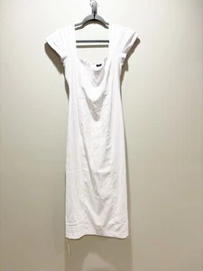 ABERCROMBIE & FITCH NEU gepflegtes schulterfreies Midikleid elegant weiß Gr. SP - Bild 1 von 5