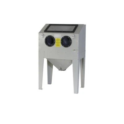 DETEC. Sandstrahlgerät 220L Sandstrahlkabine mit Beleuchtung Profi 230V Luftregler 8Bar