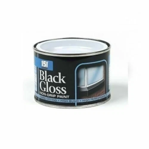 Black Gloss Non-drip Paint 180ml Tin Interior Exterior by 151 Coatings - Image 1 of 1
