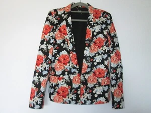 BARDOT Womans Blazer Front Fastening Slim Fit sz 10 NWOT Cotton Red Black White - Picture 1 of 12