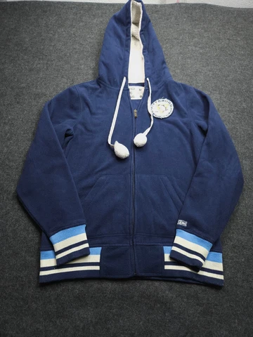 Pittsburgh Penguins Sweater Women Medium Blue Full Zip NHL Hoodie Hockey Ladies Cover