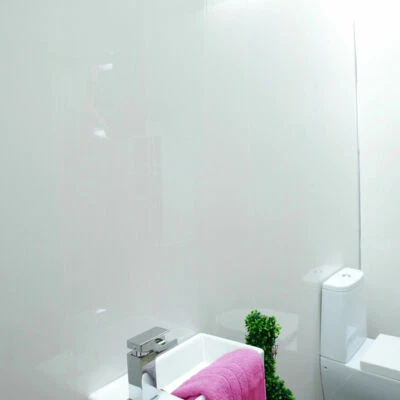 Bathroom Panel PVC Cladding for Wall Ceiling Shower Gloss White 5mm 2600mm 250mm - Image 1 of 4