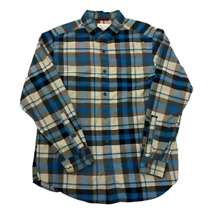 Columbia Shirt Plaid Blue Mens M 100% Cotton Long Sleeve Button Up - Picture 1 of 12