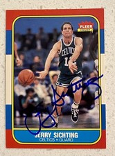 1986 FLEER SIGNED Jerry Sichting Basketball Rookie Card Auto Celtics