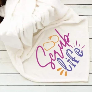 Scrub Life Fleece Blanket 50x60 Custom Photo Throw Blanket - Picture 1 of 1