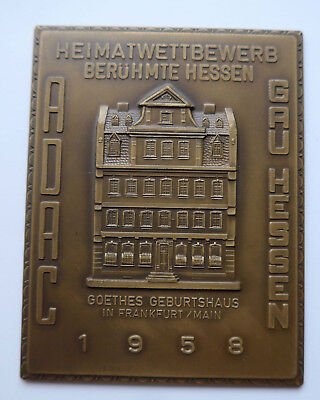 Plakette Des ADAC --Gau Hessen-- Heimatwettbewerb 1958 Berühmte Hessen • 28.41€