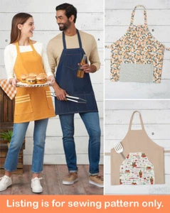 SEWING PATTERN Sew Men Women Work Apron Craft Barbecue Smock Vintage Denim 9302 - Imagen 1 de 3