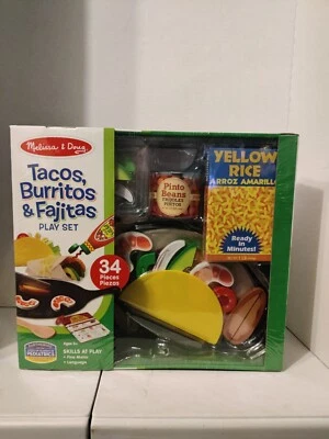 Melissa & Doug 34 Piezas Tacos Burritos Fajitas Juego Fábrica Raro Nuevo Foto 1 de 3