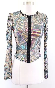 BB Dakota Steve Madden On the Hook Mesh Lace Sequin Top Blouse Size S Colorful - Picture 1 of 10