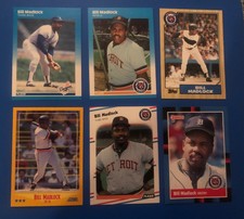 Bill Madlock lot of 6 1987-1988 Fleer Dodgers Pirates combine ship