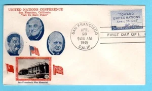 EE. UU. FDC #928, sello fotográfico Crosby, Conferencia de las Naciones Unidas de 1945, U/A - Imagen 1 de 1