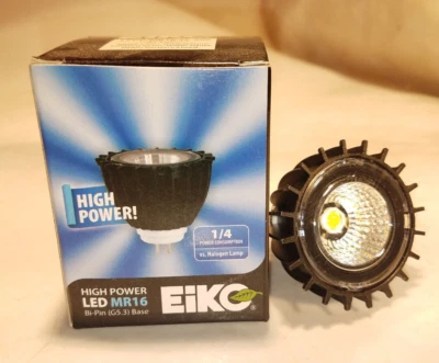 EIKO LEDP/MR16-FL-30K HIGH POWER LED BULB/LAMP BI-PIN BASE G5.3 12V 5W 3000K - Image 1 of 4