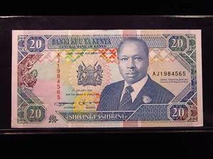 Kenya 20 Shillings 1994 P31 Central Bank Shilingi Benki Kuu h4565 Money - Picture 1 of 2