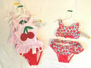 Cat & Jack Toddlers Girls' 2 pc Bathing Suits Cherry or Strawberry NWT - Picture 1 of 9