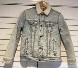 ABERCROMBIE 1892 KINDER_Sherpa gefütterte Jeansjacke_Gr. 11/12_ausgeblichenes Blau_warm_sehr guter Zustand - Bild 1 von 11
