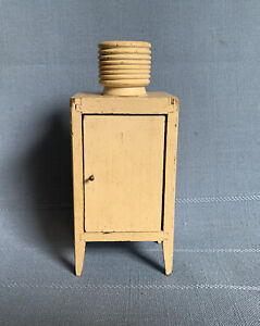 Strombecker Dollhouse Refrigerator Vintage 1920's - 30’s Wood scale 1:12 Yellow