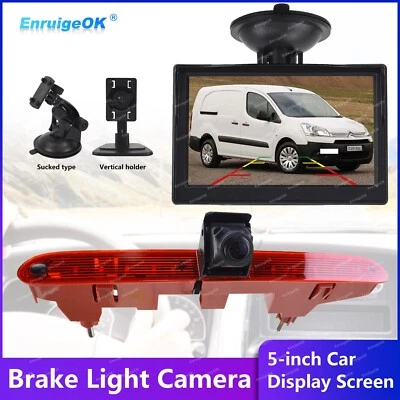 Brake Light Reversing Camera for Citroen Berlingo Peugeot Partner +5'' Monitor - Image 1 of 4