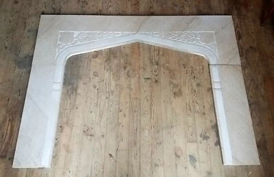 VICTORIAN ERA CARVED MARBLE MANTLE - Image 1 of 4