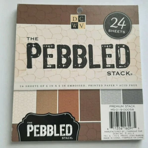 Cardstock PEBBLED 6" X 6" 24 Sheets Embossed Acid Free Stack Neutral Brown Craft - Picture 1 of 4