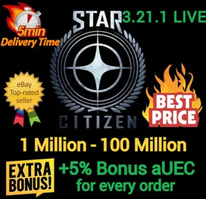 Star Citizen aUEC 1 Mil-100 Mil 🎁+5% Bonus🎁 Alpha UEC 4.3.2 Live Preview - Bild 1 von 1