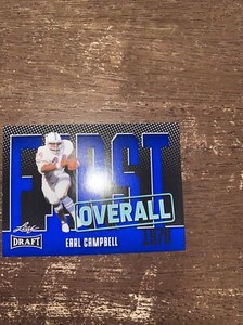 #3 💥EARL CAMPBELL💥 2023 Leaf Draft Football BLUE FIRST OVERALL OILERS