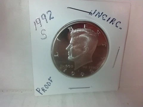 1992 S Kennedy Half Dollar Proof Uncirculated, Ships USPS First Class Envelope Cover