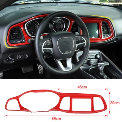 Central Control Dashboard Panel Trim Frame Cover for Dodge Challenger 2015+ Red Foto 1 de 4