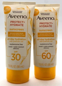 Lot of 2 Aveeno PROTECT + HYDRATE Sunscreen SPF 30 & 60 Combo Exp 11/2026 - Picture 1 of 2