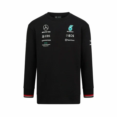 Mercedes Benz AMG Petronas F1 2022 Men's Team Crew Sweatshirt- Black Cover