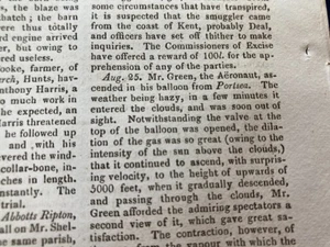 PILOT HERR GRÜNER LUFTBALLON PORTSEA LANGSTONE FLUG 1821 ABSTRAKTE SEITE - Bild 1 von 7