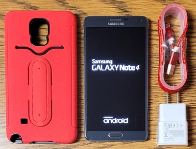 Samsung Galaxy Note 4 SM-N910V - Black ( Verizon ) 4G Android Smartphone w/ Pen - Image 1 of 4