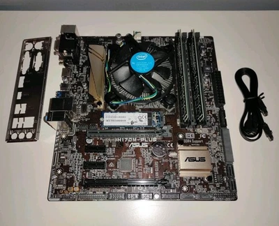 SCHEDA MADRE ASUS H170M-PLUS + CPU I3 6100 + RAM 8GB DDR4 + SSD 256GB M2 SATA - Immagine 1 di 4