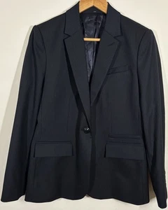 WHISTLES Tailored Pinstripe Blazer Womens UK 14 Black Single-Breasted AW11/002 - Picture 1 of 20