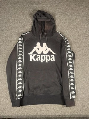 Sudadera con Capucha Kappa Para Hombres Pequeña Negra Banda Omini Logo Cinta Raglán Pullover Sudadera Foto 1 de 4