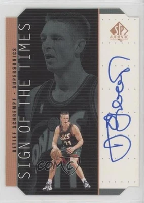 1998-99 SP Auténtico Sign of the Times Bronce Detlef Schrempf #DT Auto e1e Foto 1 de 3
